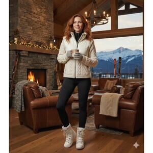 Free People Movement Hit The‎ Slopes Jacket Vanilla Girl Cozy Chic Sz. S White